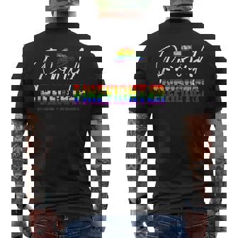 Proud Firefighter Funny Pride Lgbt Flag Matching Gay Lesbian Mens Back Print T-shirt | Mazezy