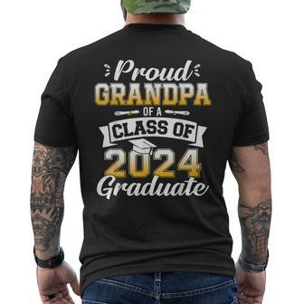 Proud Grandpa Of A Class Of 2024 Graduate Senior Graduation Mens Back Print T-shirt - Thegiftio UK