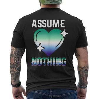 Proud Mlm Pride Funny Assume Nothing Gay Male Mlm Flag Mens Back Print T-shirt | Mazezy