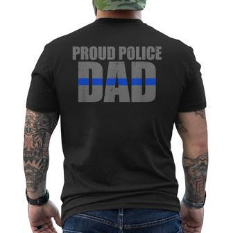 Proud Police Dad Police Officer Men's T-shirt Back Print | Mazezy