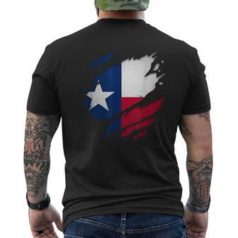 Proud Texan Tx State Torn Ripped Texas Flag Men's T-shirt Back Print | Mazezy