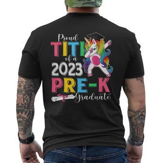 Proud Titi Of A 2023 Prek Graduate Dabbing Unicorn Men's Back Print T-shirt | Mazezy