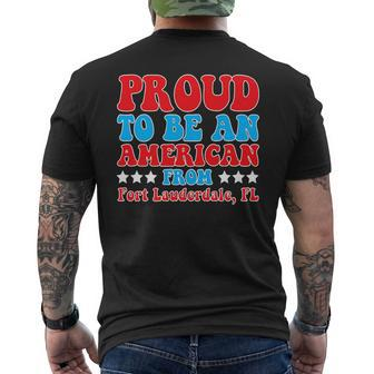 Proud To Be An American From Fort Lauderdale Florida Mens Back Print T-shirt | Mazezy DE