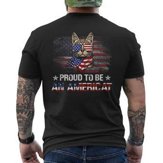 Proud To Be An Americat American Flag 4Th July Cat Lover Gifts For Cat Lover Funny Gifts Mens Back Print T-shirt | Mazezy