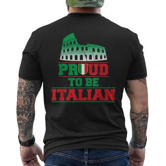 Proud To Be Italian - Italia Design - Italy Flag Mens Back Print T-shirt | Mazezy