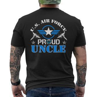 Proud Uncle Us Air Force Usaf Veteran Men's Back Print T-shirt | Mazezy