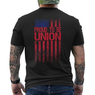 Proud To Be Union Workers Skilled Worker Us Flag Labor Day Men's T-shirt Back Print | Mazezy UK
