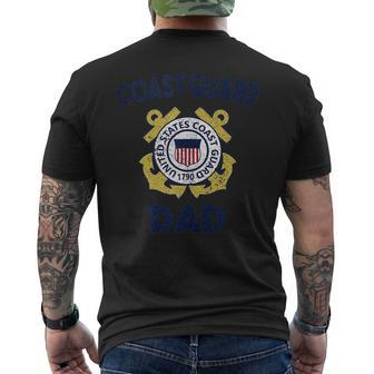 Proud Us Coast Guard Dad Military Pride Gift For Mens Pride Month Funny Designs Funny Gifts Mens Back Print T-shirt