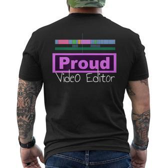 Proud Video Editor Video Editing Men's T-shirt Back Print | Mazezy