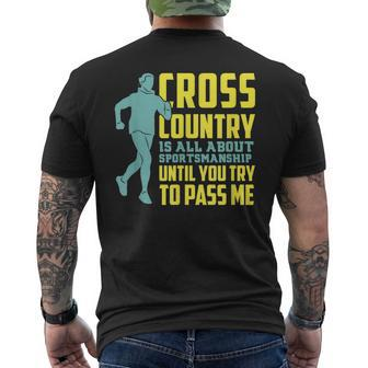 Provoking Cross Country Running Motivational Pun Mens Back Print T-shirt | Mazezy