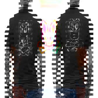 Psychedelic-A Bunny Tie Dye Skull And Crossbones Men's T-shirt Back Print - Seseable