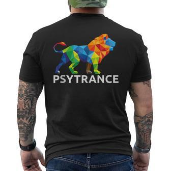 Psytrance Lion Psychedelic Music Rave Edm Men's T-shirt Back Print | Mazezy