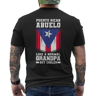 Puerto Rican Grandpa Abuelo Puerto Rican Flag Puerto Rico Mens Back Print T-shirt - Seseable
