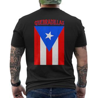 Puerto Rican Quebradillas Puerto Rico Flag Mens Back Print T-shirt | Mazezy