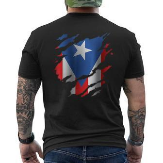 Puerto Rico Puerto Rican Flag Heritage Mens Back Print T-shirt | Mazezy