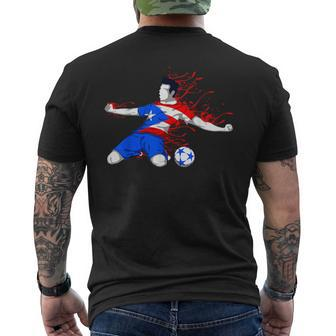 Puerto Rico Soccer Puerto Rican National Flag Football Lover Men's T-shirt Back Print | Mazezy