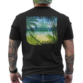 Puerto Vallarta Beach Summer Matching Family Palms Tree Summer Funny Gifts Mens Back Print T-shirt | Mazezy