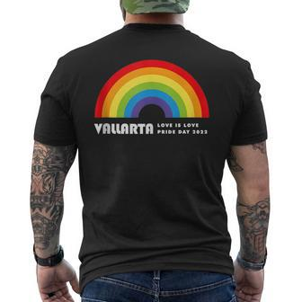Puerto Vallarta Mexico Gay Pride Parade Support Mens Back Print T-shirt | Mazezy