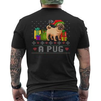 Pug Dog Ugly Christmas Sweaters Men's T-shirt Back Print - Monsterry CA