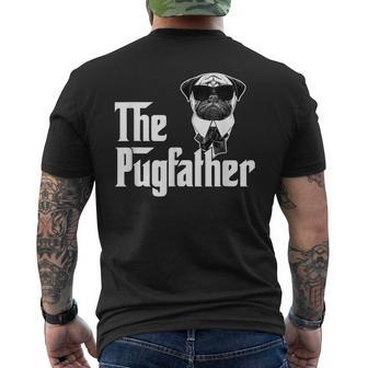 Pug Owner The Pugfather Father Dog Lovers Owner Men's Back Print T-shirt | Mazezy