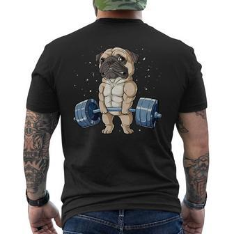 Pug Weightlifting - Mens Standard Mens Back Print T-shirt - Monsterry AU