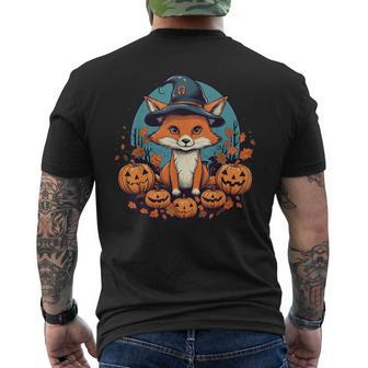 Pumpkin Fox Costume On Fox Halloween Men's T-shirt Back Print - Monsterry CA