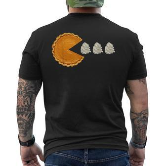 Pumpkin Pie With Whipped Cream Thanksgiving Men's T-shirt Back Print - Thegiftio UK