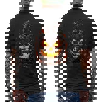 Pumpkin Scary Spooky Halloween Costume For Woman Adults Men's T-shirt Back Print | Mazezy