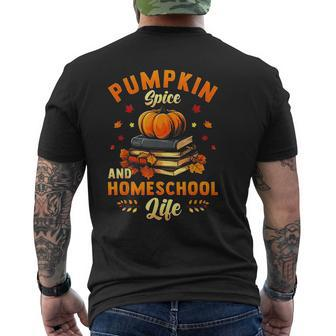 Pumpkin Spice And Homeschool Life Men's T-shirt Back Print - Seseable