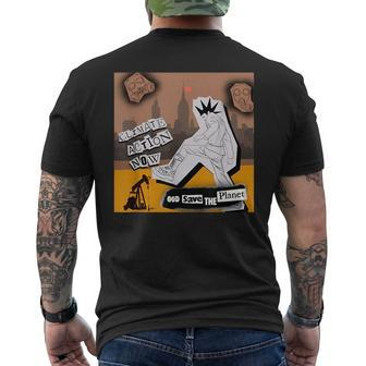 Punk Rock Climate Action Zine For Activist Men's Crewneck Short Sleeve Back Print T-shirt - Monsterry