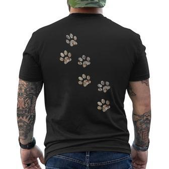 Puppy Paw Print Pet Lover Dog Lovers Animal Rescue Rights Men's T-shirt Back Print | Mazezy