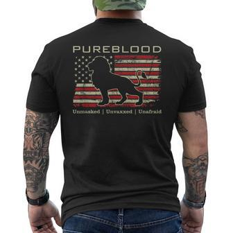 Pureblood Movement Pureblood Medical Freedom Lion Usa Flag Men's T-shirt Back Print | Mazezy