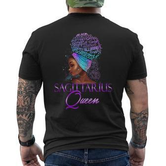 Purple Sagittarius Queen African American November December Men's T-shirt Back Print | Mazezy DE