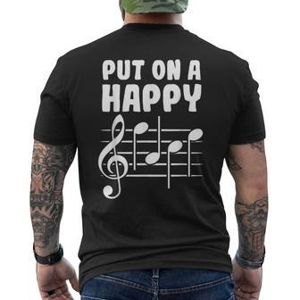 Put On A Happy Face Music Musicians Songwriters Men's T-shirt Back Print | Mazezy