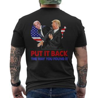 Put It Back The Way You Found It Trump Slap Biden Mens Back Print T-shirt - Monsterry UK