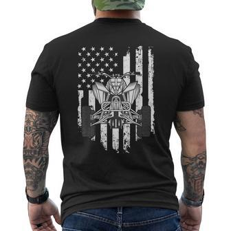 Quad Biker Usa America Flag Gift Four Wheeler Atv Quad Bike Mens Back Print T-shirt | Mazezy