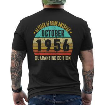 Quarantine Edition October 1956 64Th Birthday Gift Vintage Mens Back Print T-shirt | Mazezy