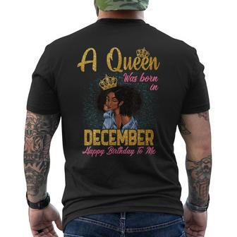 A Queen Was Born In December Happy Birthday To Me Men's T-shirt Back Print | Mazezy