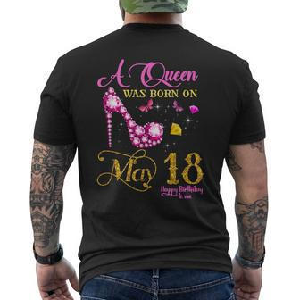 A Queen Was Born On May 18 18Th May Birthday Men's Back Print T-shirt | Mazezy