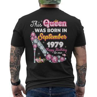 This Queen Was Born In September 1979 Happy 44Th Birthday To Men's T-shirt Back Print | Mazezy