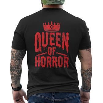 Queen Of Horror For Scary Films Lover Halloween Fans Halloween Men's T-shirt Back Print | Mazezy