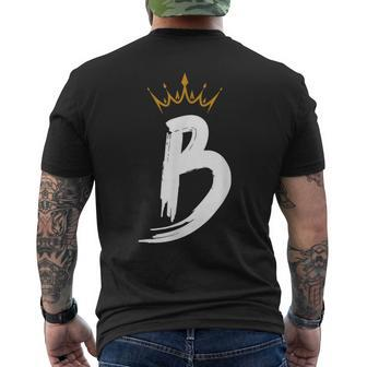 Queen King Letter B Favorite Letter With Crown Alphabet Men's T-shirt Back Print - Monsterry