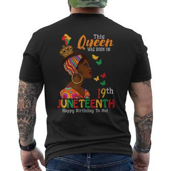 Queen Was Born On Junenth Birthday June 19Th Black Woman Mens Back Print T-shirt | Mazezy