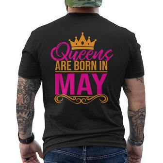 Queens Are Born In May Birthday Month Men's Back Print T-shirt | Mazezy