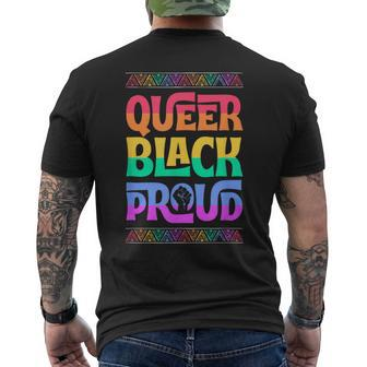 Queer Black Proud Junenth Gay Pride Blm Fist Pride Month Mens Back Print T-shirt | Mazezy