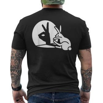 Rabbit Hand Shadow Puppets Mens Back Print T-shirt | Mazezy