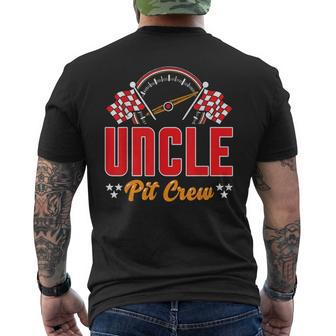 Race Car Birthday Party Matching Family Uncle Pit Crew Men's T-shirt Back Print - Seseable