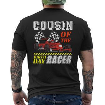 Race Car Party Cousin Of The Birthday Racer Racing Family Men's T-shirt Back Print
