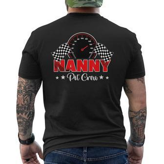 Race Car Racing Family Nanny Pit Crew Birthday Party Gift Racing Funny Gifts Mens Back Print T-shirt | Mazezy