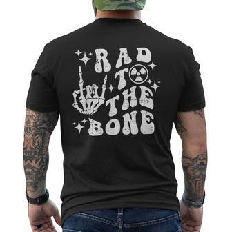 Rad To The Bone Skeleton Rock Hand Halloween Tech Xray Men's T-shirt Back Print | Mazezy DE